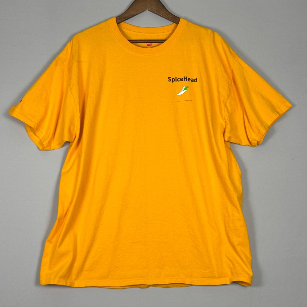 Hanes SpiceHead Symantec T-Shirt Men XL Yellow Excellent Y2K Tech Promo Cotton